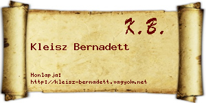 Kleisz Bernadett névjegykártya